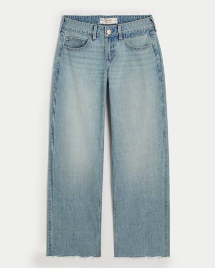 Low-Rise Light Wash Baggy Jeans