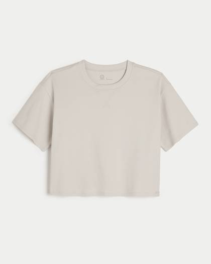 Gilly Hicks Ribbed Boxy Crew T-Shirt