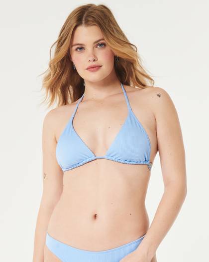 Ribbed Multi-Way Triangle Bikini Top