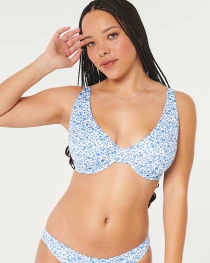 Curvy High Apex Ribbed Underwire Bikini Top