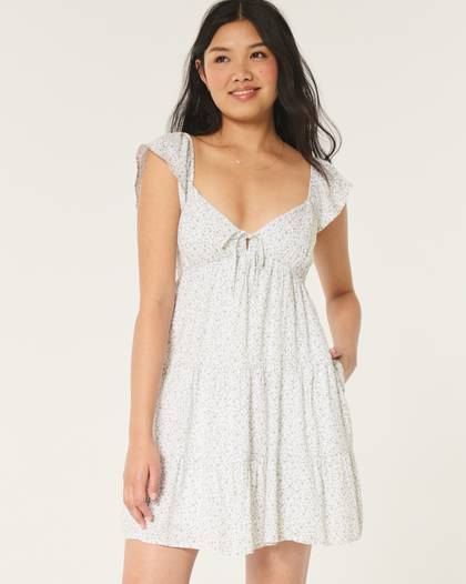 Flutter Sleeve Babydoll Dress