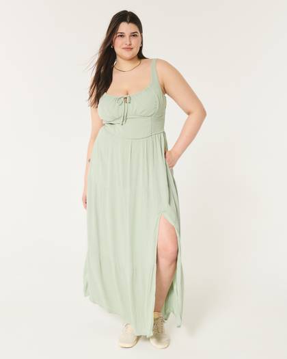 Hollister Sofia Side-Smocked Maxi Dress