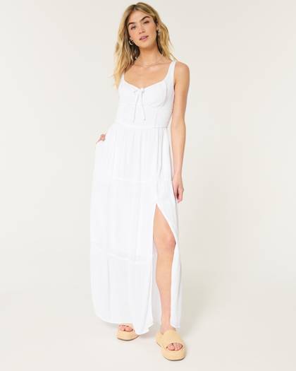 Hollister Sofia Side-Smocked Maxi Dress