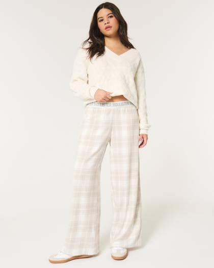 Low-Rise Baggy Flannel Pants