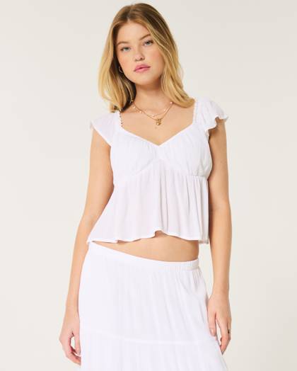 Easy Flutter Sleeve Babydoll Top