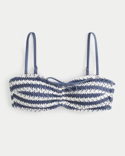 Crochet-Style Bandeau Bikini Top