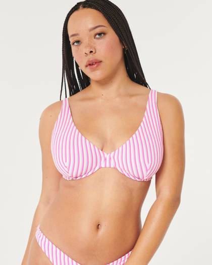 Curvy High Apex Scrunch-Ribbed Underwire Bikini Top