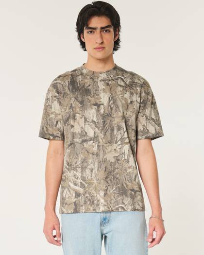 Heavyweight Boxy Camo Pattern T-Shirt