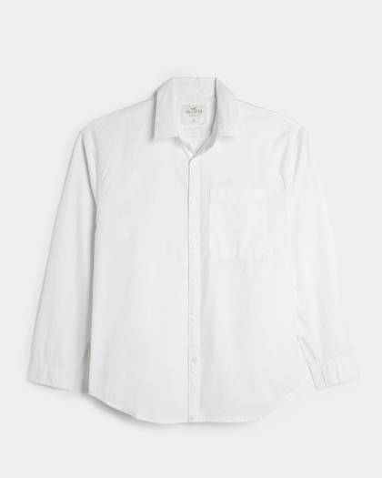 Relaxed Button-Through Poplin Shirt