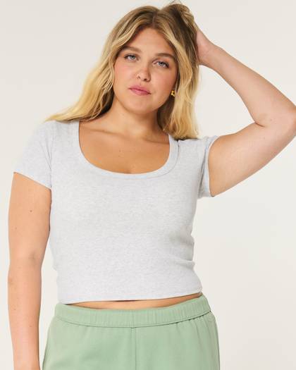 Ribbed Scoop Top