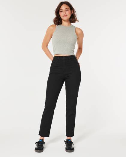 Curvy Ultra High-Rise Black Mom Jeans