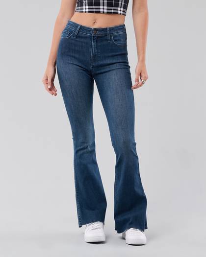 High-Rise Dark Wash Flare Jeans