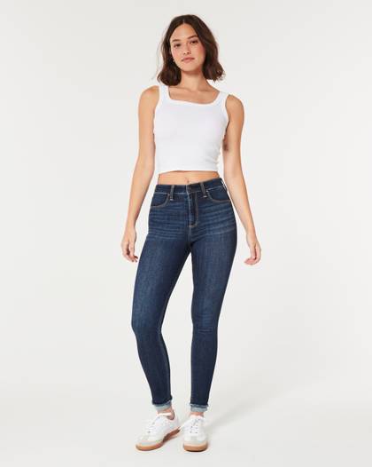 Curvy High-Rise Dark Wash Jean Leggings