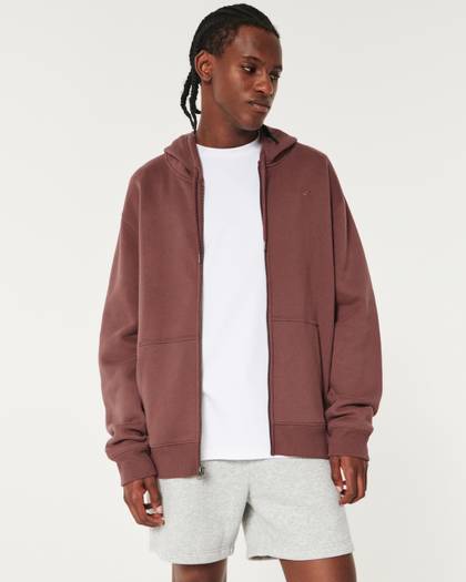 Relaxed Zip-Up Icon Hoodie