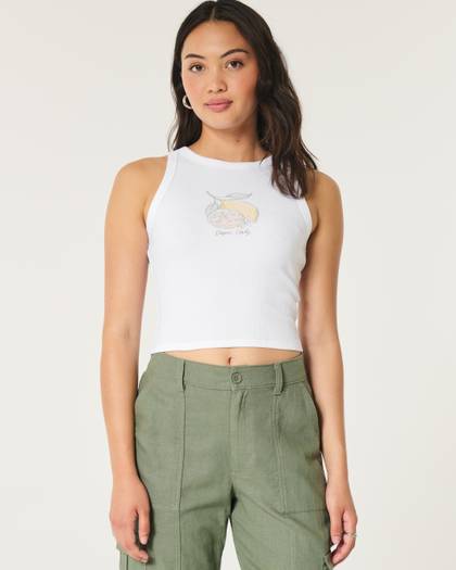 Ribbed Capri Italy Graphic Tank