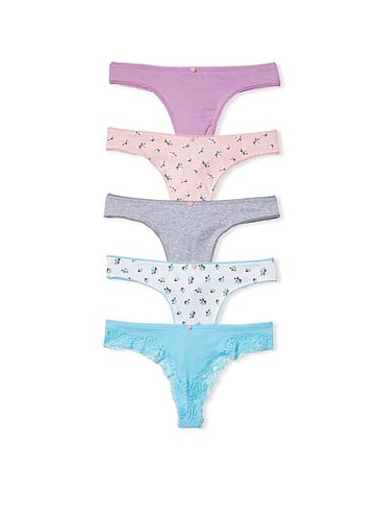 5-Pack Cotton Thong Panties