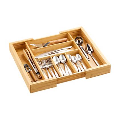 The Container Store&reg; Kyoto Expandable Flatware Organizer Bamboo