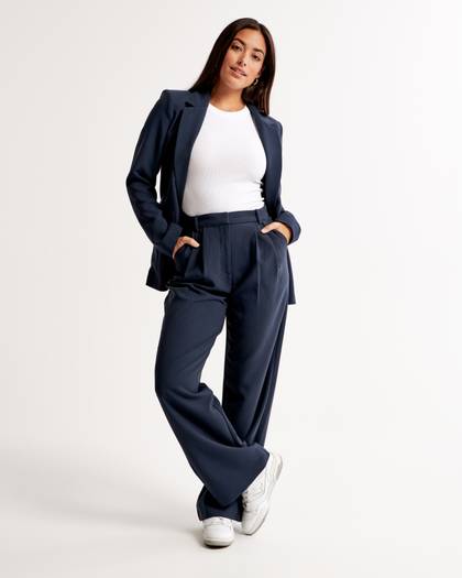 Curve Love A&F Sloane Tailored Wide Leg Pant