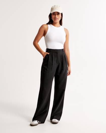 Curve Love A&F Sloane Tailored Wide Leg Pant