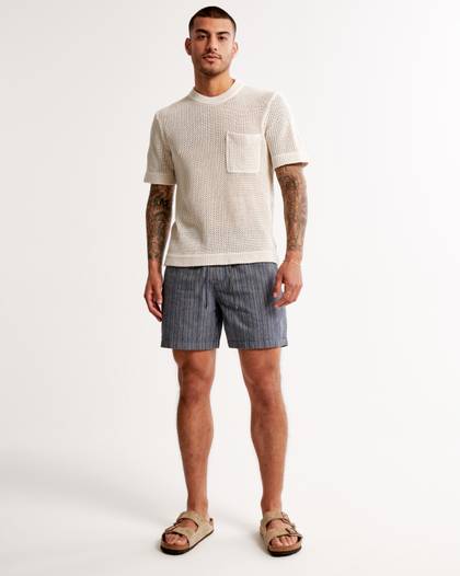 Linen-Blend Pull-On Short