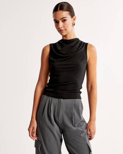 Tuckable Draped Shell Top