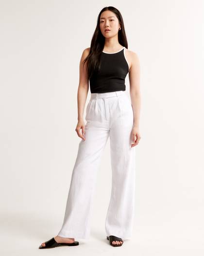 A&F Sloane Tailored Premium Linen Pant