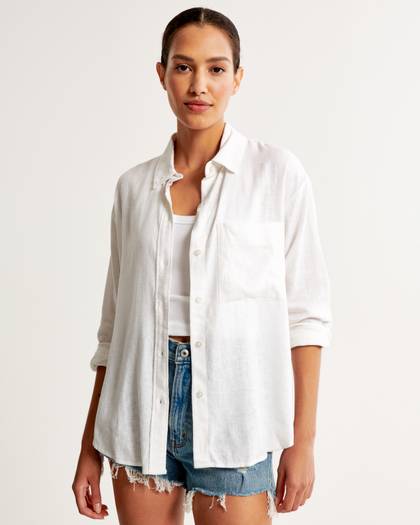 Oversized Linen-Blend Shirt
