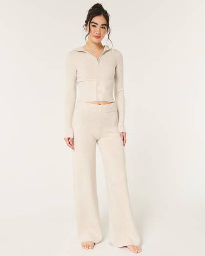 Gilly Hicks Sweater-Knit Straight Pants