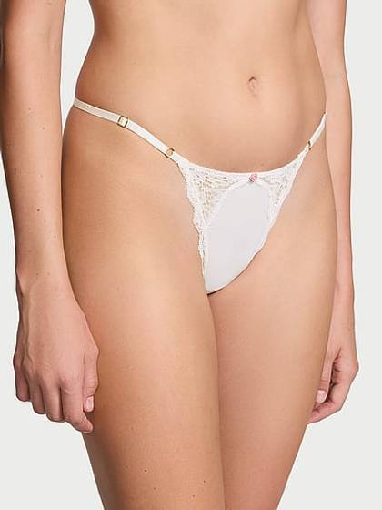 Lace-Trim Adjustable V-String Panty