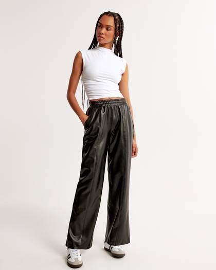 Classic Vegan Leather Straight Leg Pant