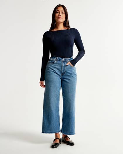 Curve Love High Rise Cropped Wide Leg Jean