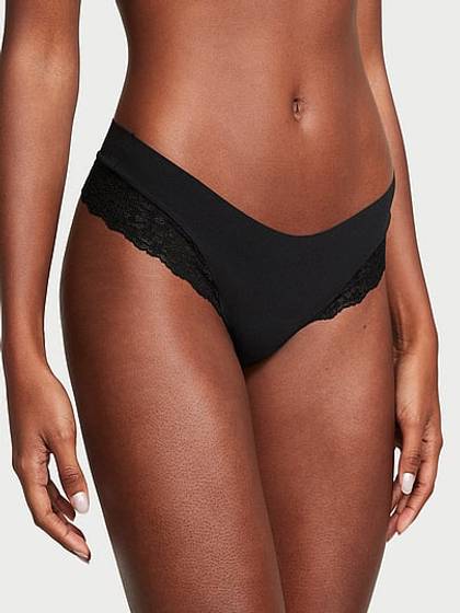 No-Show Lace-Trim Thong Panty