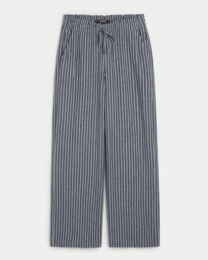 Adjustable Rise Linen Blend Pull-On Baggy Pants