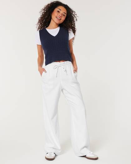 Adjustable Rise Linen Blend Pull-On Baggy Pants