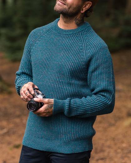 Fog Recycled Knitted Jumper - Deep Teal