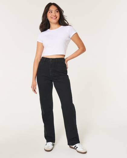 Curvy Ultra High-Rise Black Dad Jeans