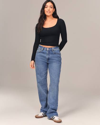 Curve Love Mid Rise Baggy Jean