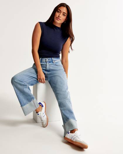 Curve Love Mid Rise Baggy Jean
