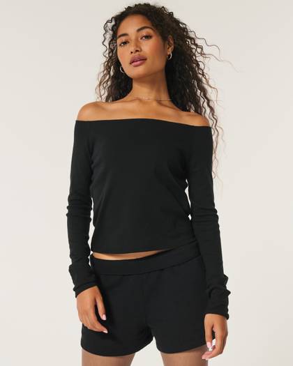 Long-Sleeve Off-the-Shoulder Top