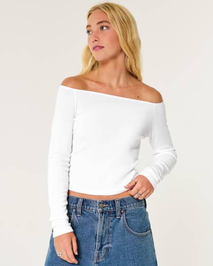 Long-Sleeve Off-the-Shoulder Top