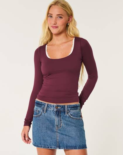 Soft Stretch Seamless Fabric Scoop Top