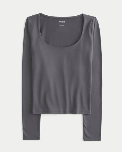 Soft Stretch Seamless Fabric Scoop Top