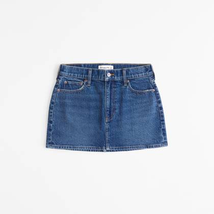 Mid Rise Denim Mini Skirt