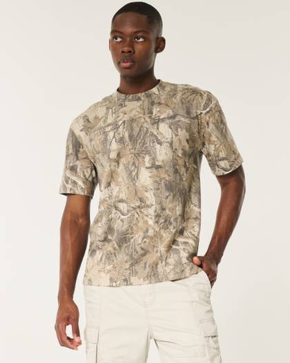 Boxy Heavyweight Camo Crew T-Shirt