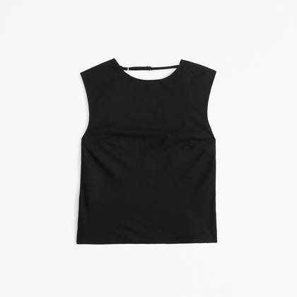 Open-Back Linen-Blend Shell Top