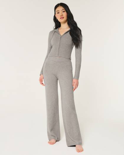 Gilly Hicks Sweater-Knit Straight Pants