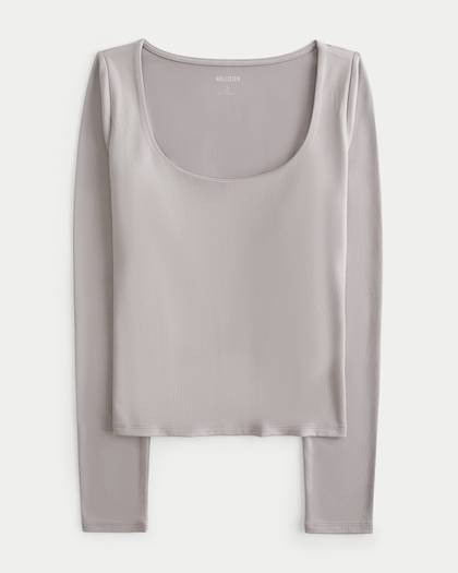 Soft Stretch Seamless Fabric Scoop Top