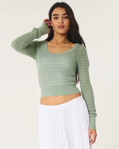 Stitchy Scoop Sweater