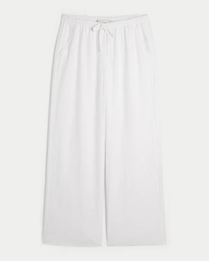 Adjustable-Rise Wide-Leg Pull-On Pants