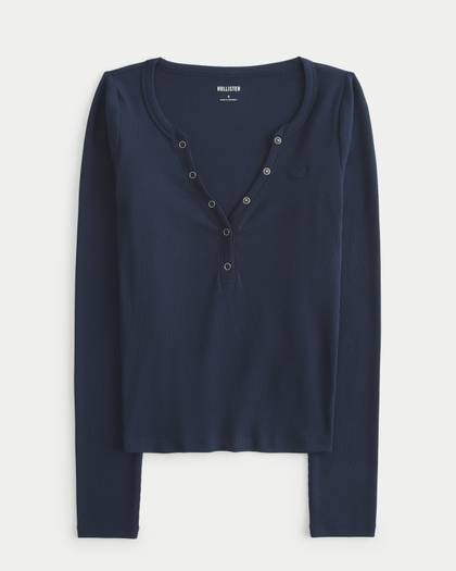 Cozy Ribbed Seamless Fabric Henley